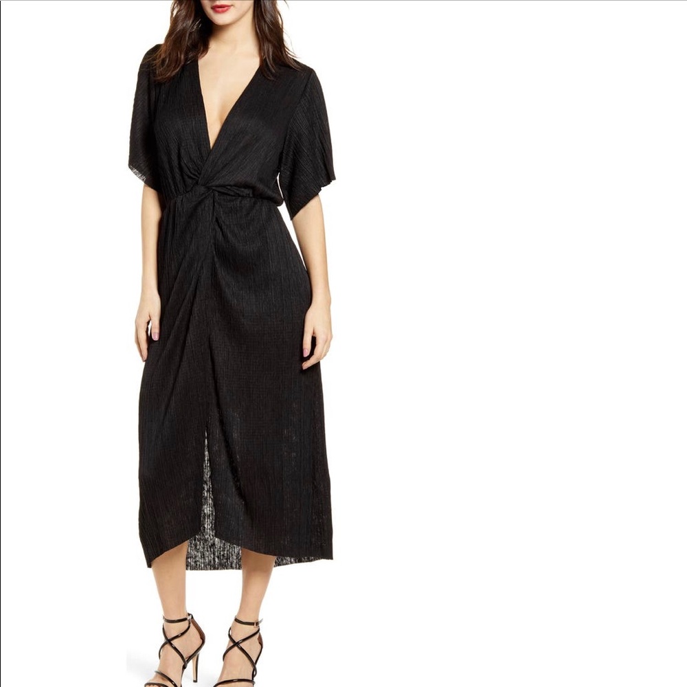❌SOLD❌All in Favor Dolman Plissé Midi Dress